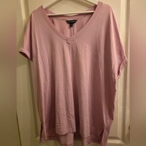 Banana Republic Relaxed V-Neck Short Sleeve Top - Light Pink